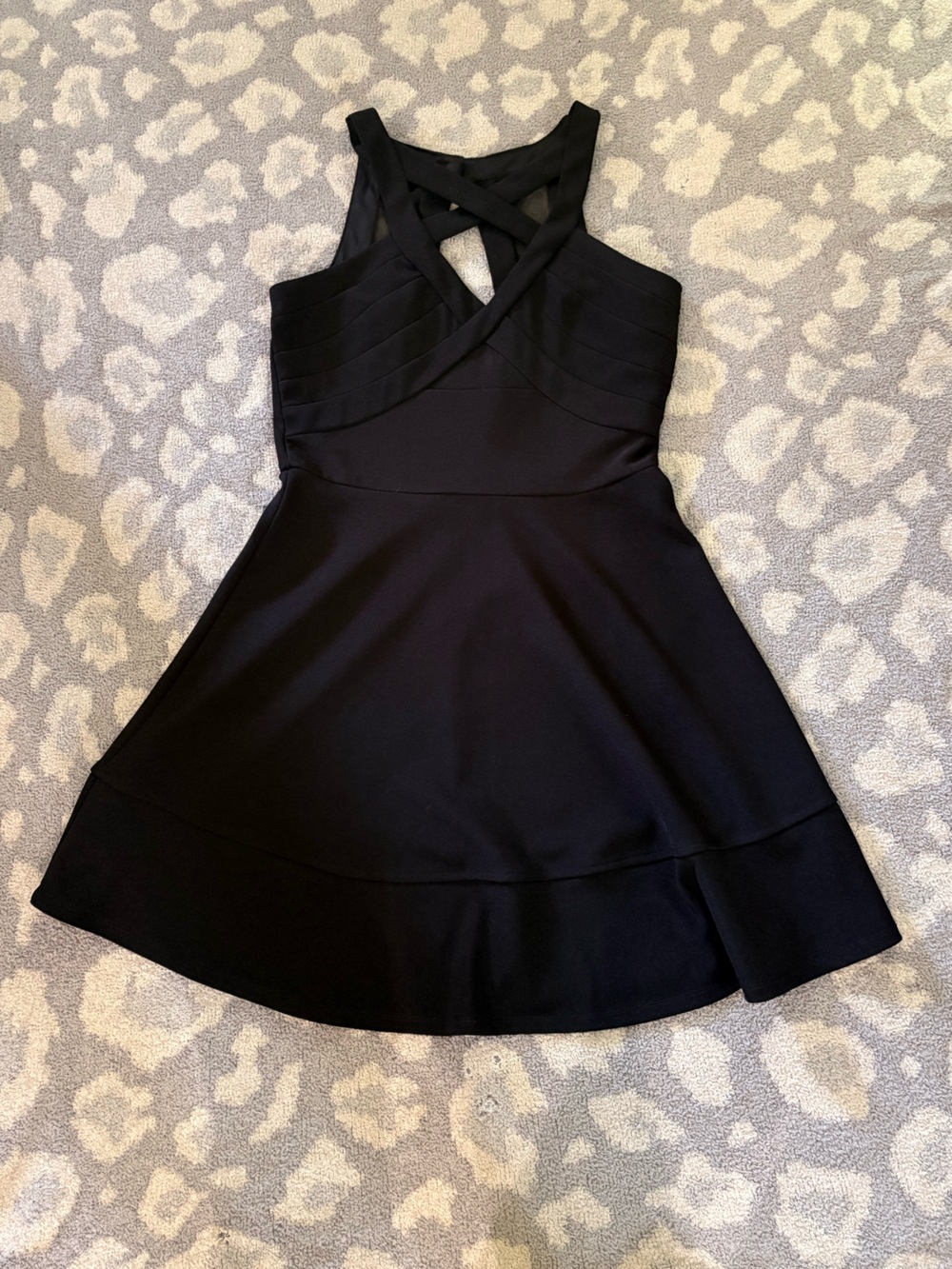 Emerald Sundae Black Crisscross Mini Dress